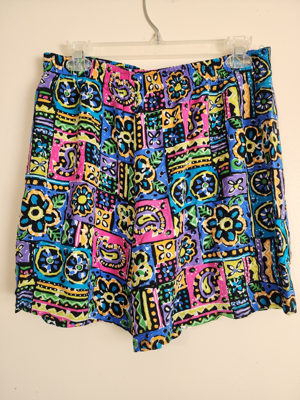 Women's Multicolor Patterned Elastic-Waist Bermuda Shorts